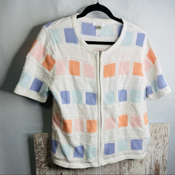 Christopher & Banks Colorblock Cardigan Size Large - Picture 1 of 6